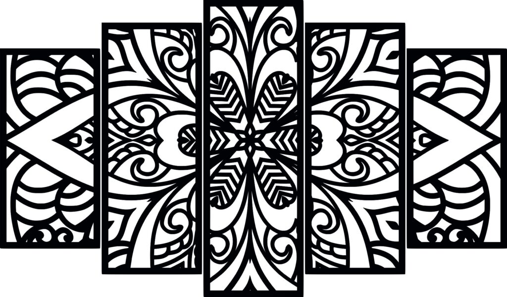 mandala1 Tríptico «Inhale Exhale» – 3 piezas, 40 × 90 cm